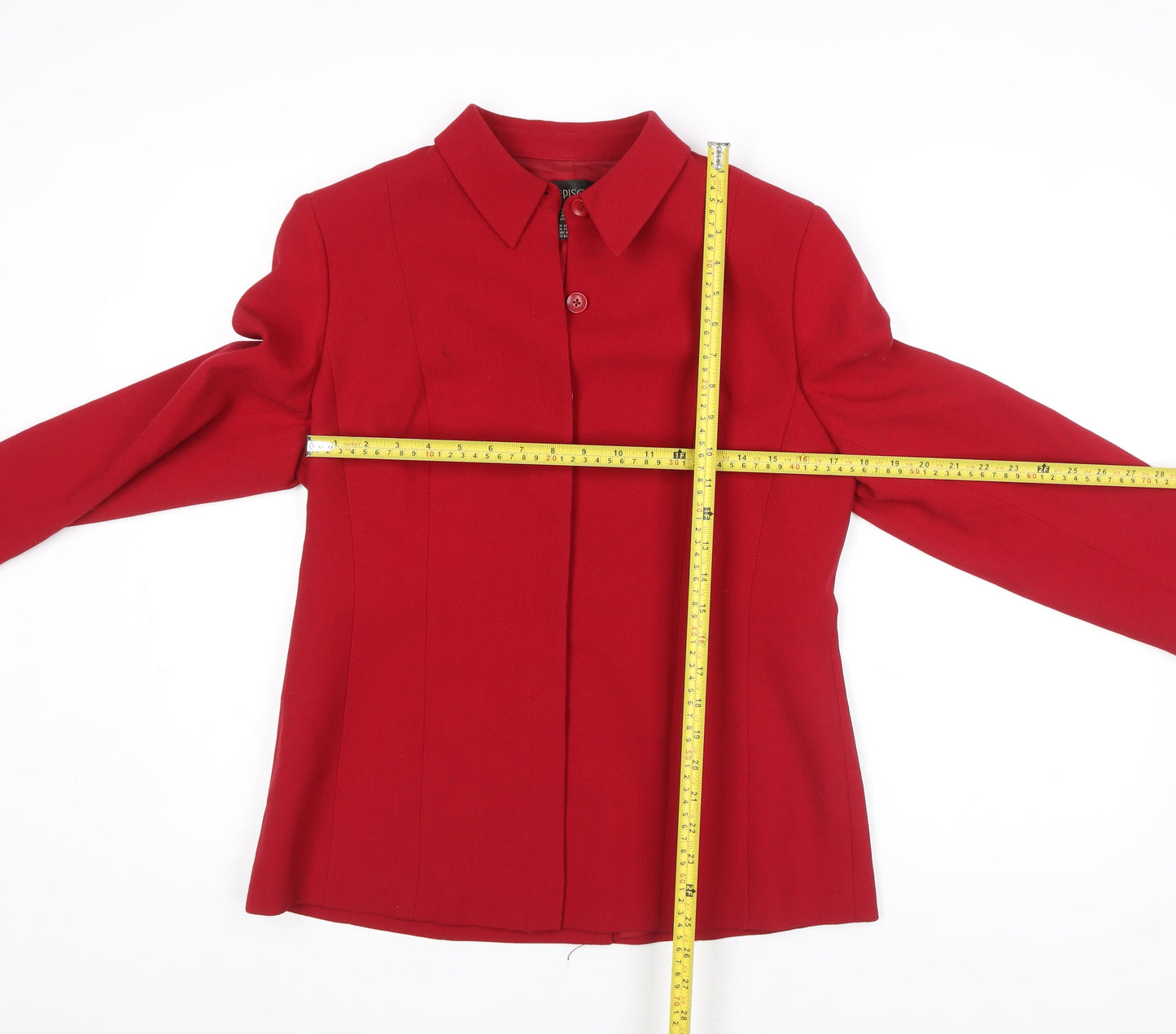 Episode Women's Red Wool Blazer Jacket UK 12 Classic Workwear