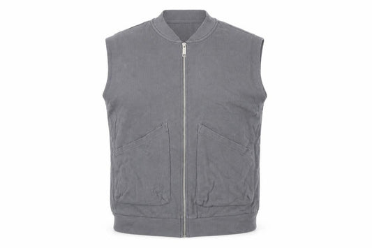 boohooMAN Men's Grey XS Zip-Up Cotton Waistcoat