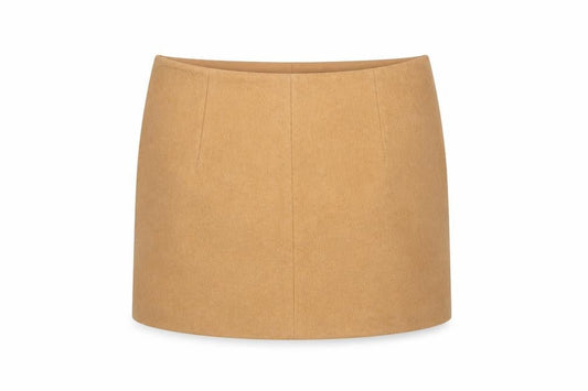 Zara Women Beige Wool Blend Short Pencil Skirt Size L