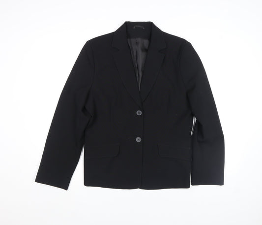 Maxx Women's Black Regular Fit Two-Button Notch Lapel Blazer Size 14