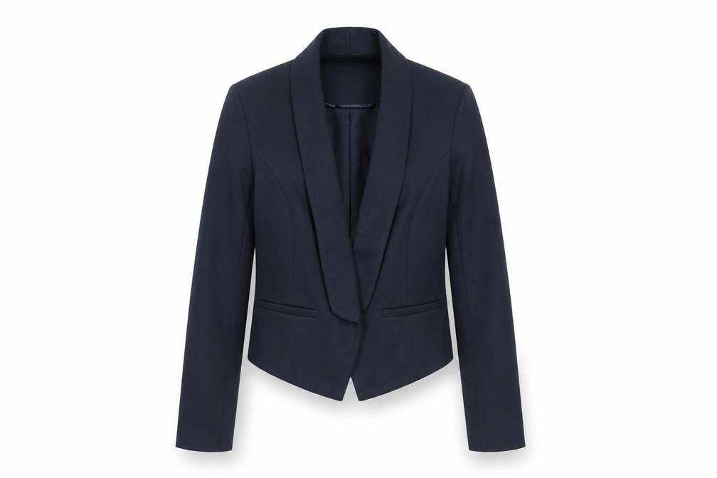 Atmosphere Women's Blue Shawl Lapel Cropped Blazer Size 6