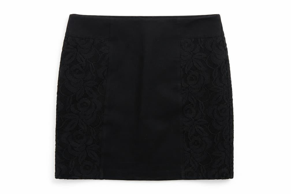 KB Studio Women's Black Lace Pencil Skirt Size 12 Stretch Lined