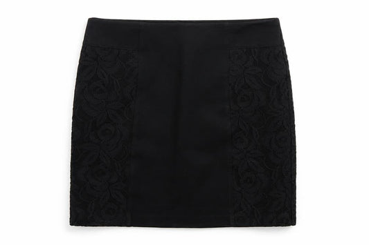 KB Studio Women's Black Lace Pencil Skirt Size 12 Stretch Lined