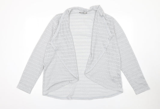Oasis Women’s Grey Open Knit Long Sleeve Cardigan Size L