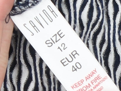 Savida Women Black Geometric Roll Neck Bodycon Dress Size 12