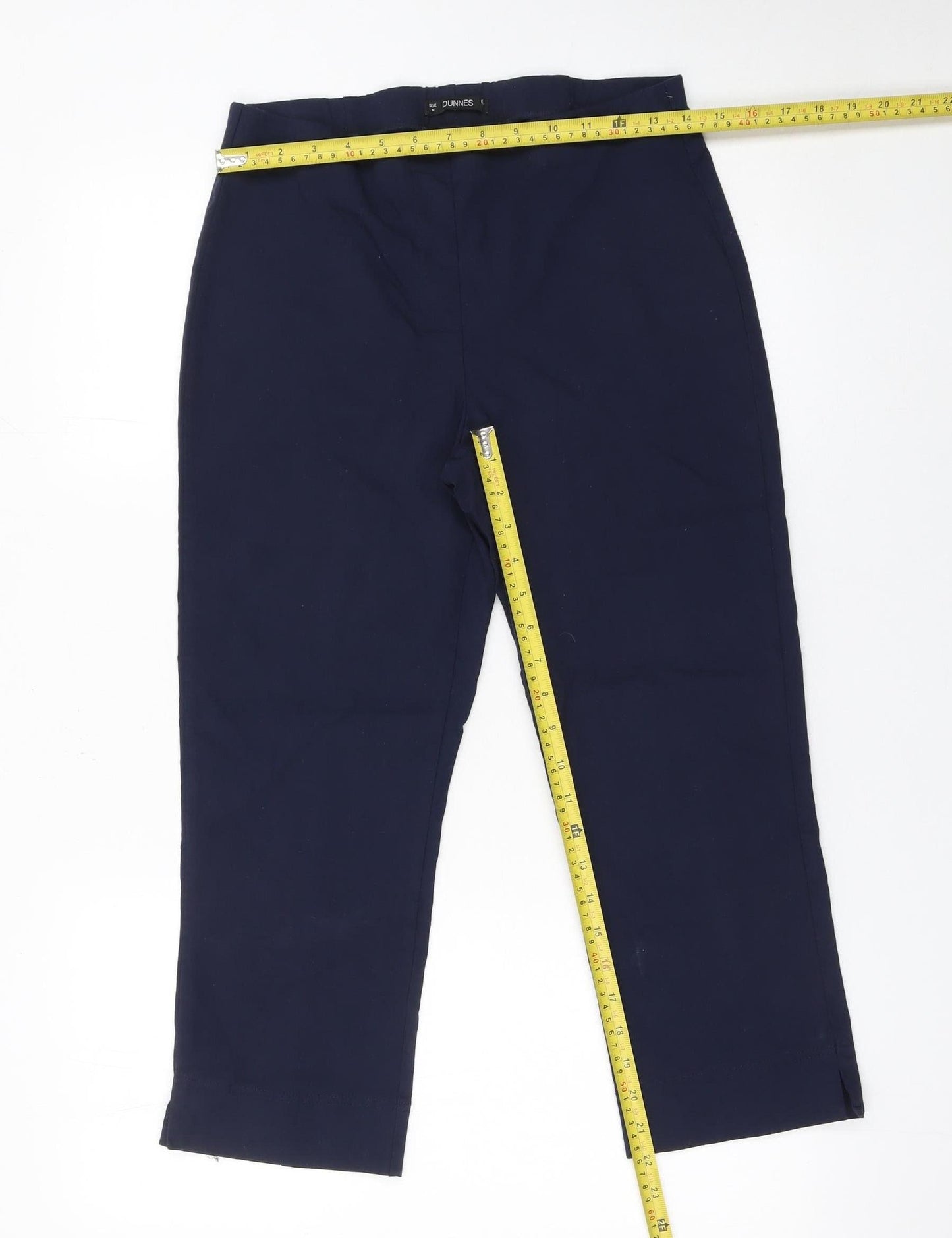 Dunnes Stores Womens Blue Stretch Straight Trousers Size M