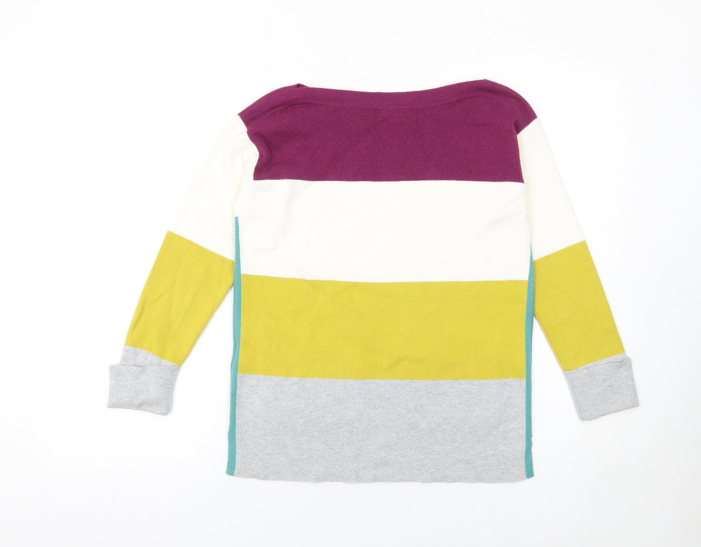 White Stuff Women's Multicoloured Striped Boat Neck Jumper Size 6