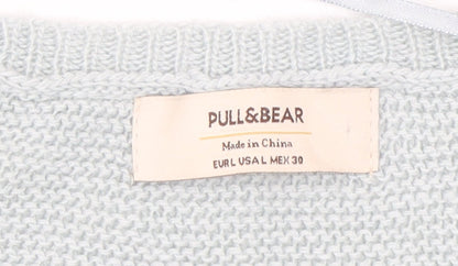 Pull&Bear Women’s Multicoloured Knit V-Neck Pullover Jumper Size L