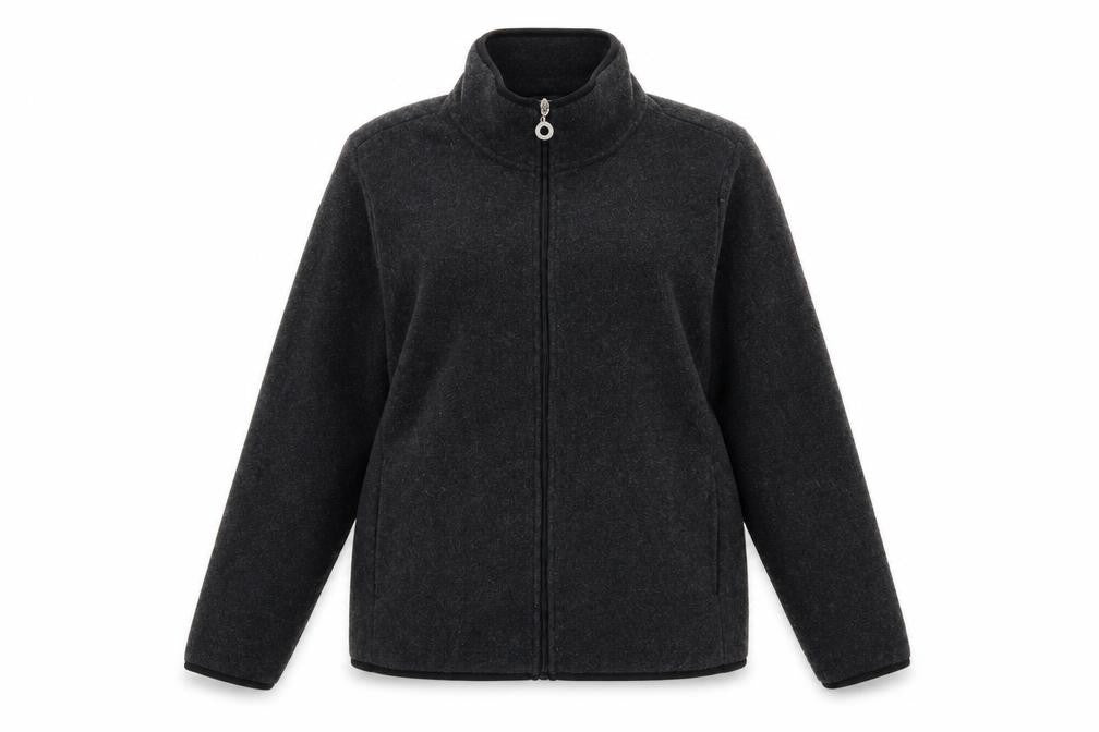 E Studio Women's Black XL Fleece Full Zip Activewear Jacket