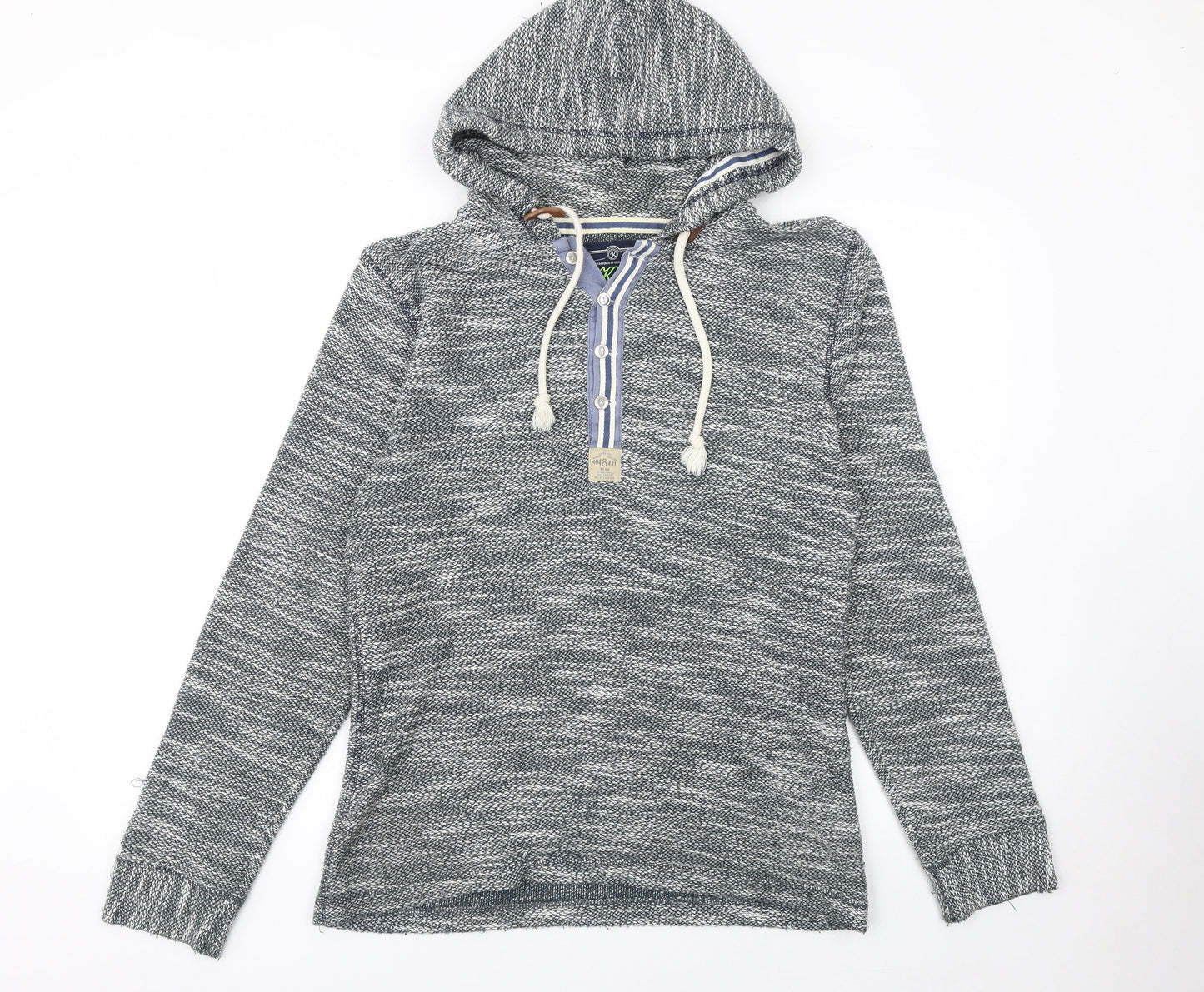 Key Largo Men's Grey Knit Henley Hoodie Size M