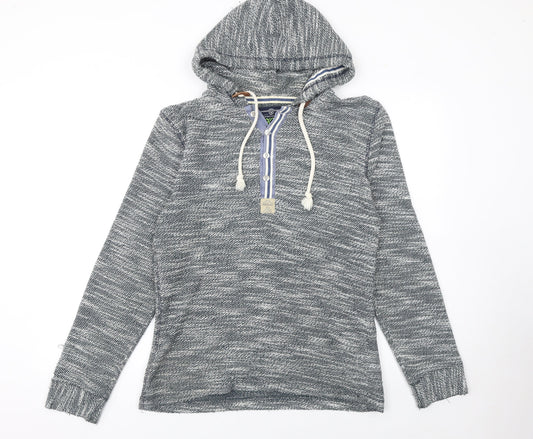 Key Largo Men's Grey Knit Henley Hoodie Size M