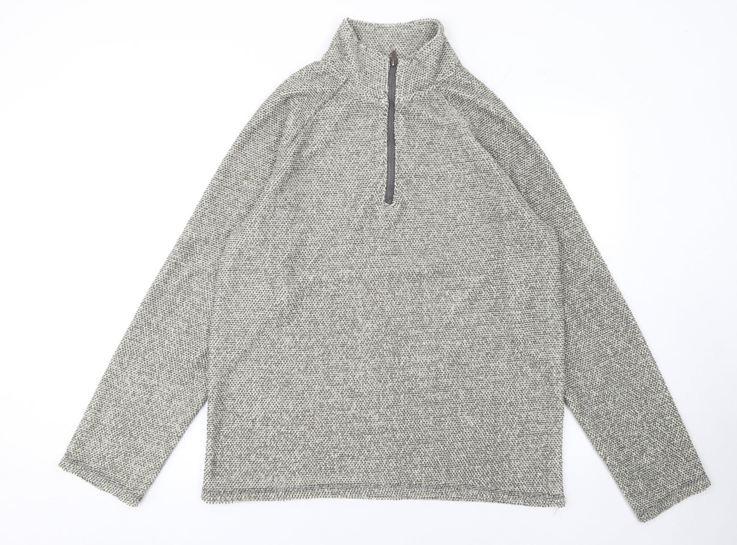 Headland Men's Grey Knit 1/4 Zip Pullover Sweatshirt L