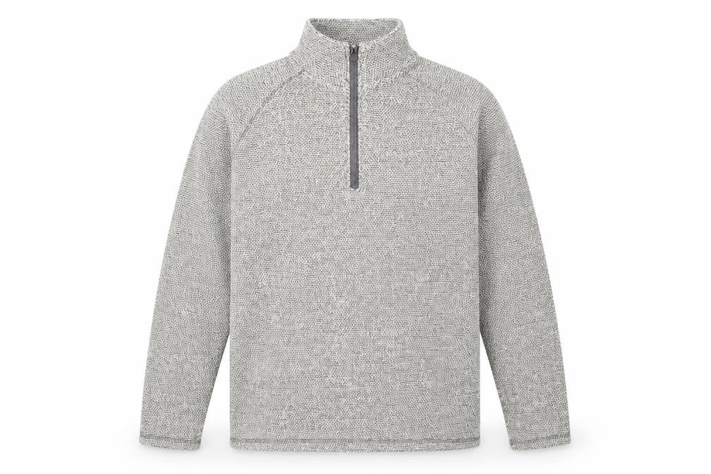 Headland Men's Grey Knit 1/4 Zip Pullover Sweatshirt L