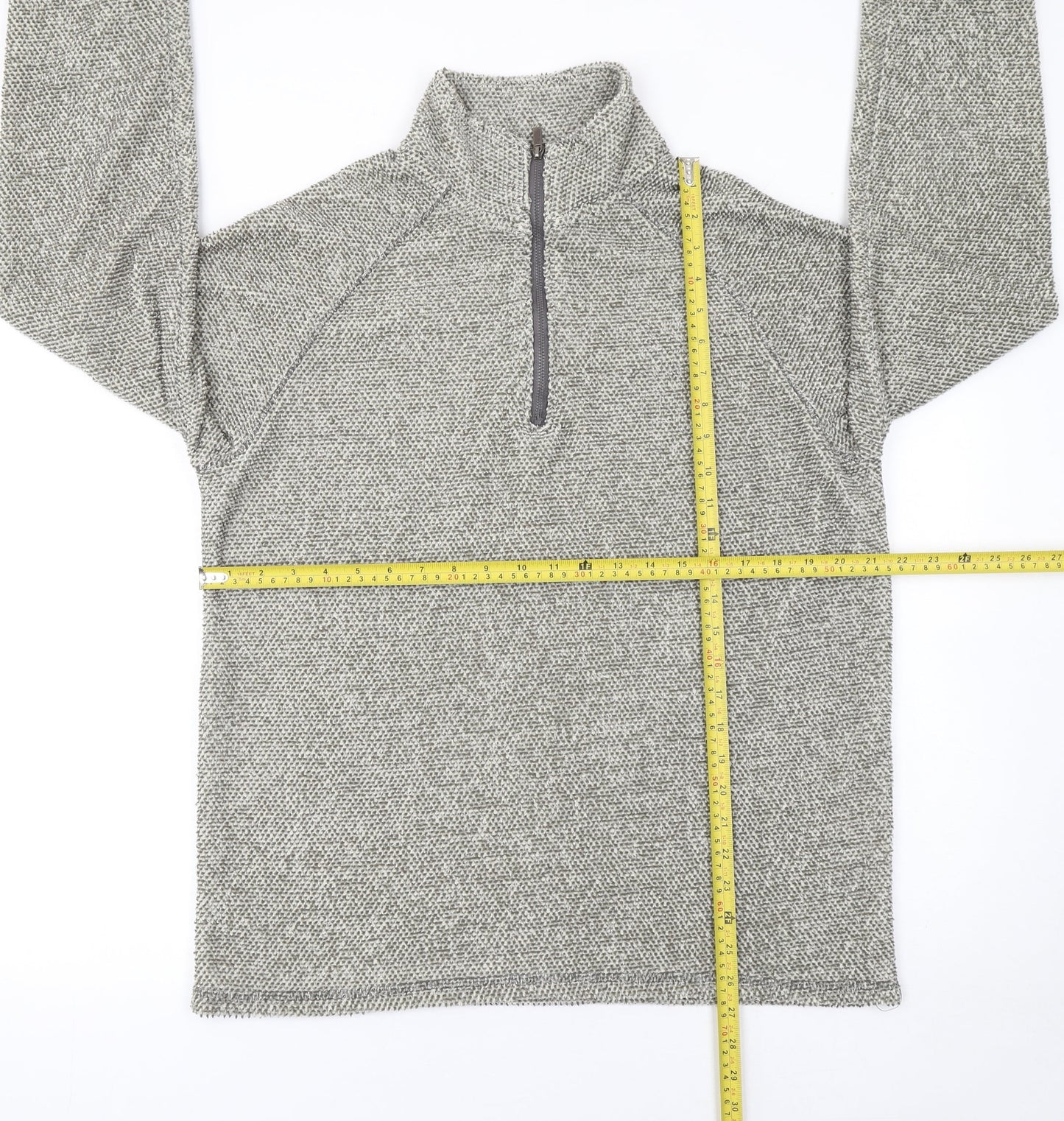 Headland Men's Grey Knit 1/4 Zip Pullover Sweatshirt L