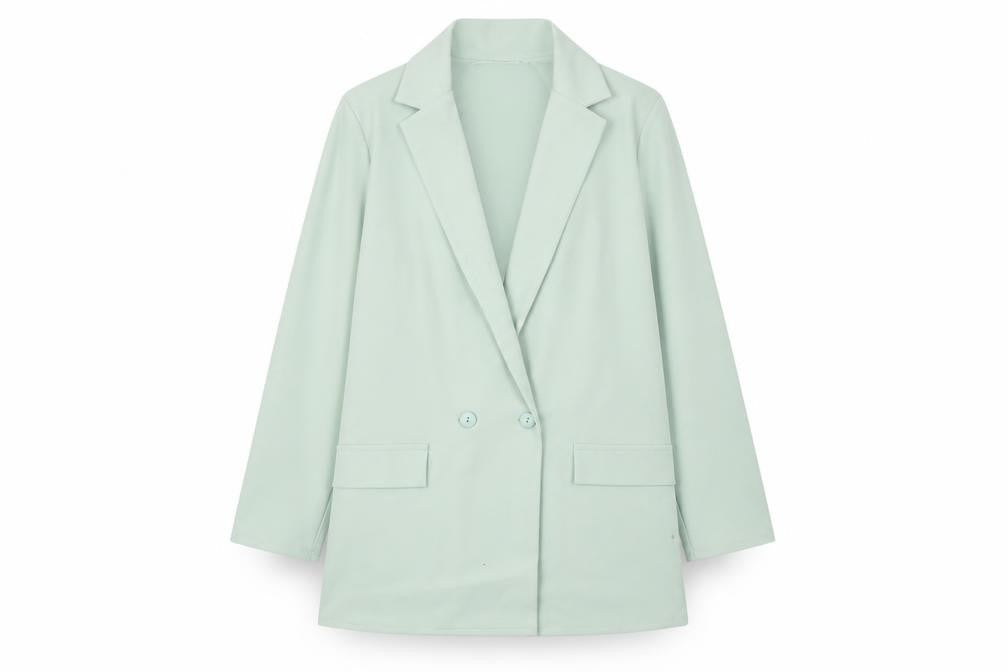 ASOS DESIGN Women’s Green Double-Breasted Long Blazer Jacket Size 6