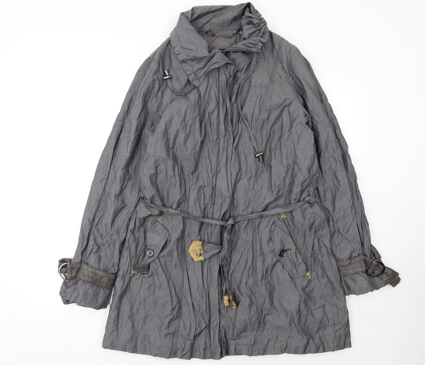 Marks and Spencer Women’s Grey Belted Trench Coat UK 14 Lined Classic