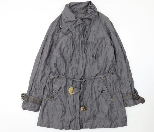Marks and Spencer Women’s Grey Belted Trench Coat UK 14 Lined Classic