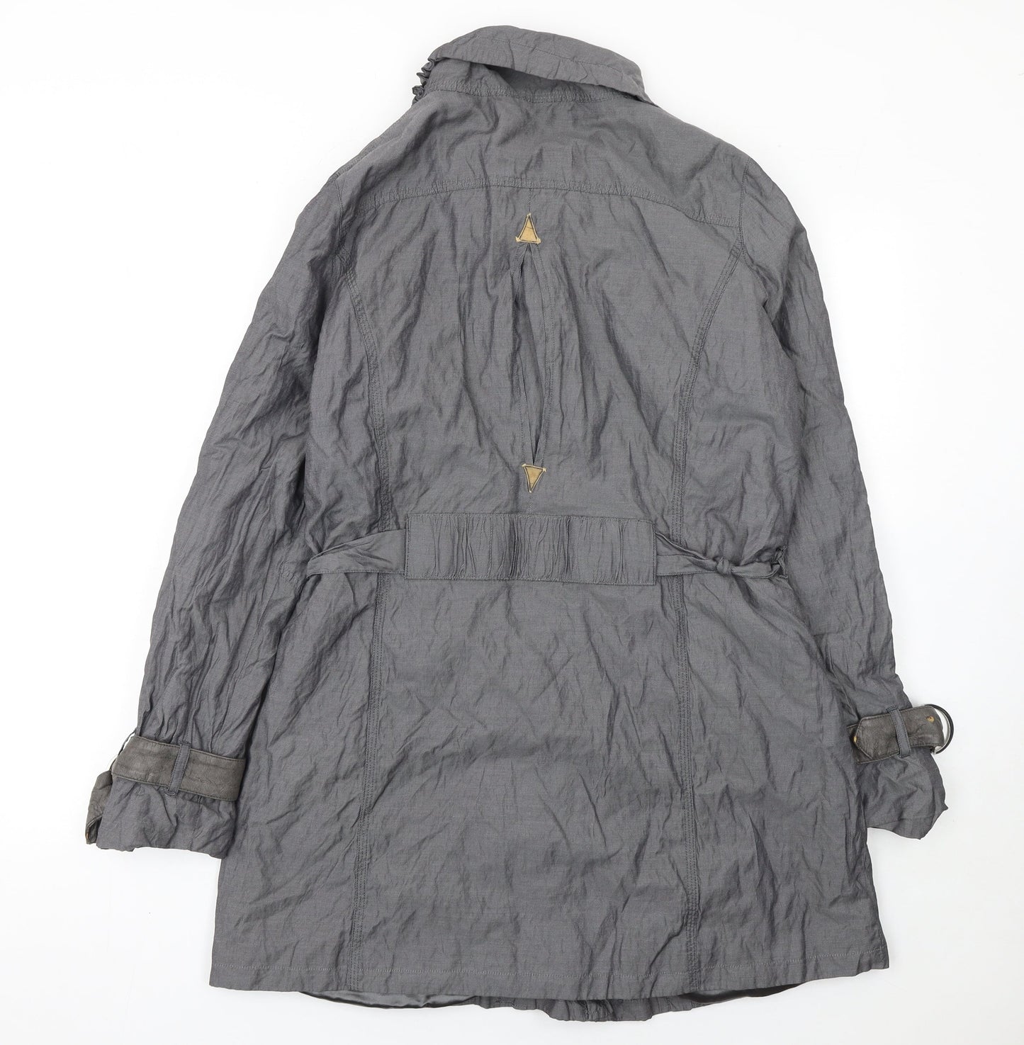 Marks and Spencer Women’s Grey Belted Trench Coat UK 14 Lined Classic