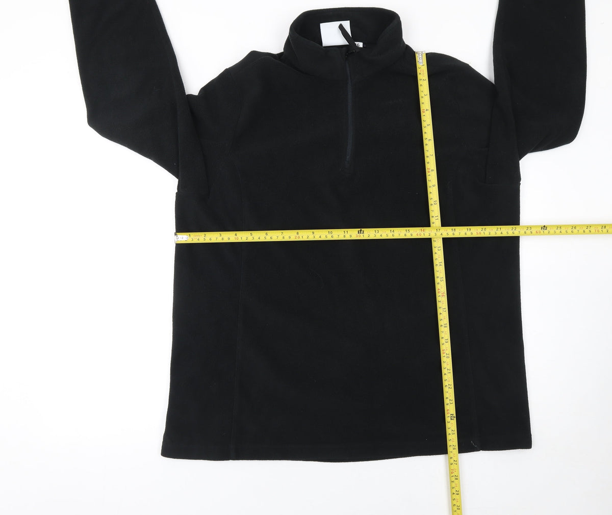 TOG24 Womens Black Fleece 1/2 Zip Mid-Length Active Jacket Size 16