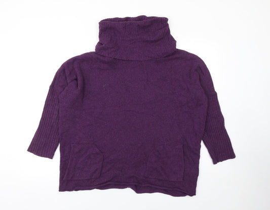 White Stuff Women’s Purple Roll Neck Wool Alpaca Blend Jumper M