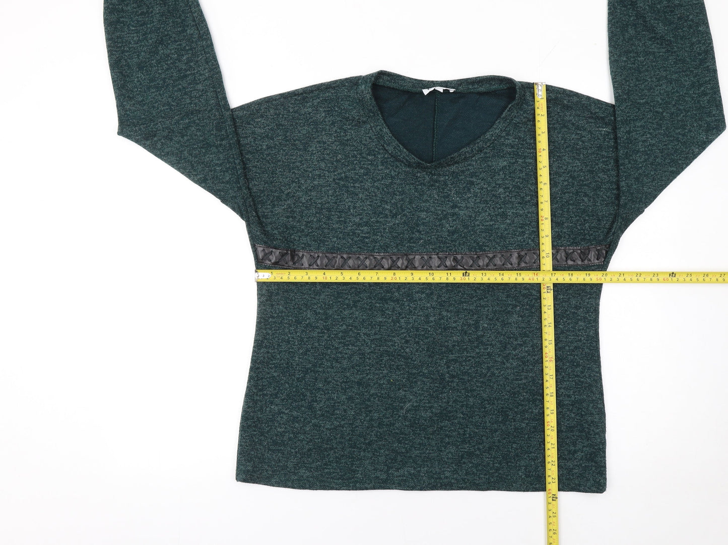 Co&Co Women’s Green V-Neck Long Sleeve Knit Jumper L