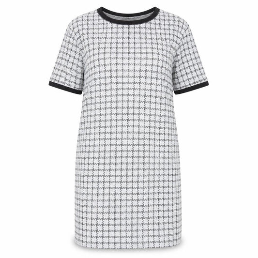 DAZY Women Grey Check Short Sleeve T-Shirt Dress 2XL