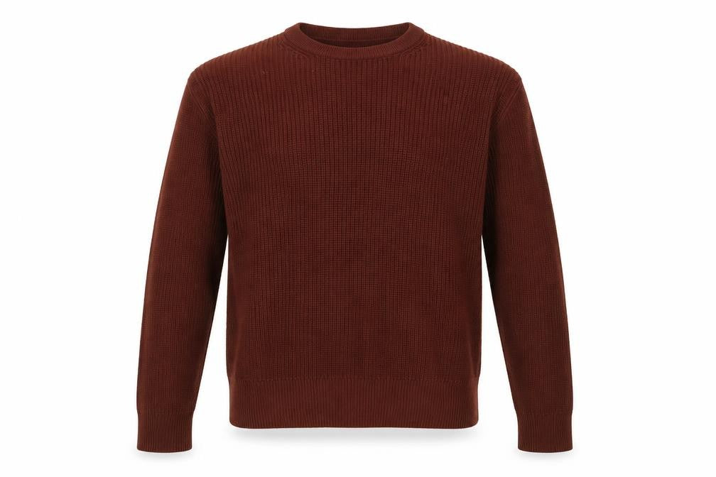AllSaints Men’s Brown Cotton Crew Neck Chunky Knit Jumper Medium