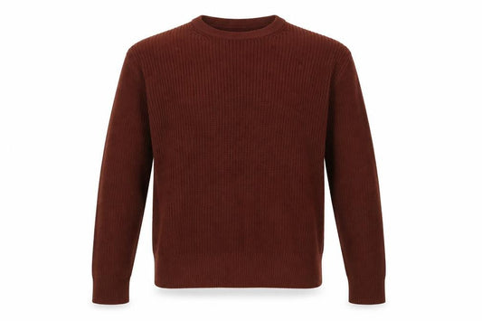 AllSaints Men’s Brown Cotton Crew Neck Chunky Knit Jumper Medium