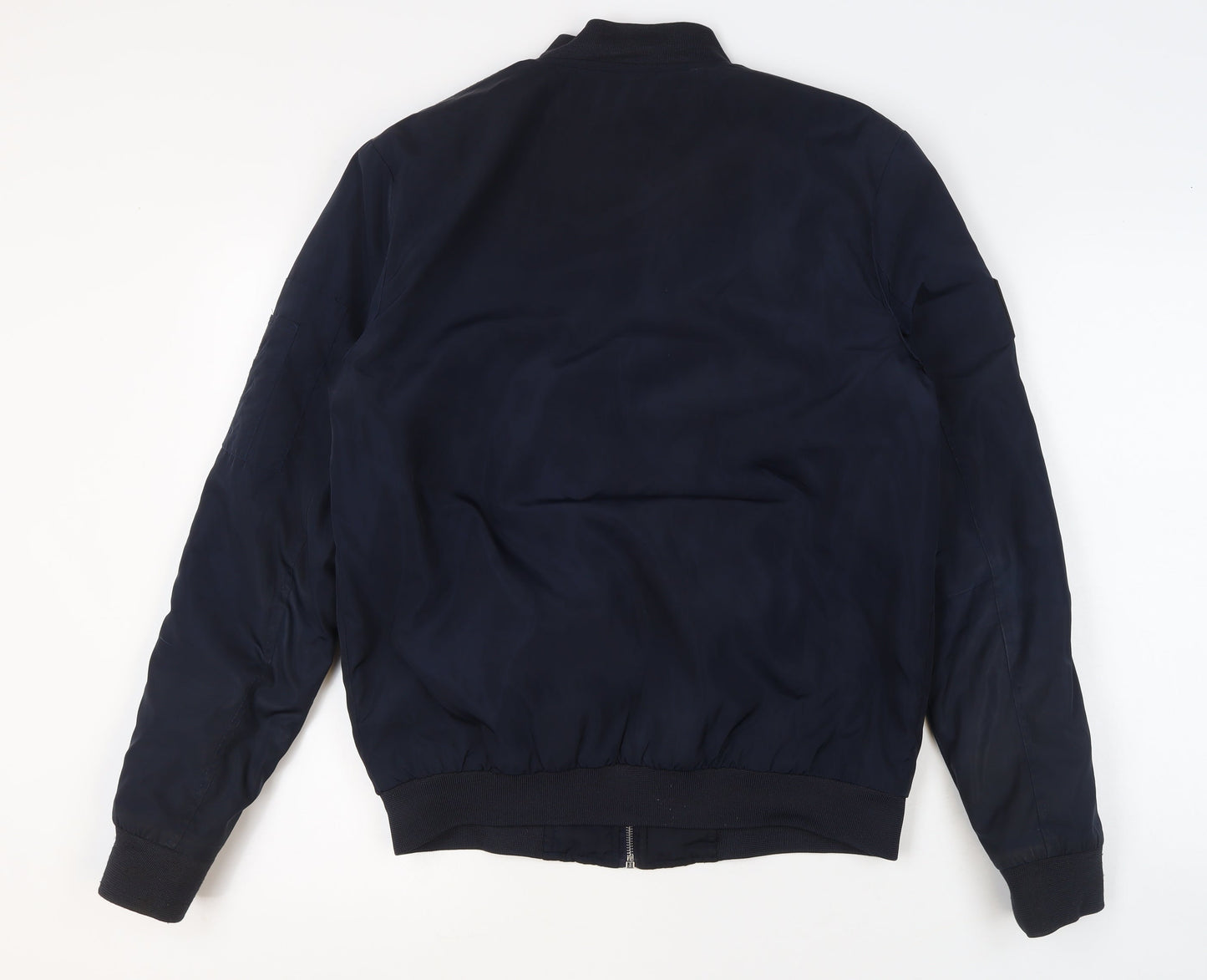 Soviet Men's Blue Bomber Jacket S Embroidered Military Style