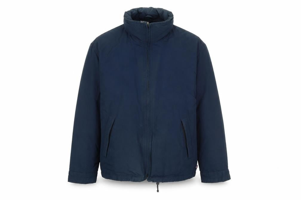 JEFF&CO Men Blue S Basic Jacket Full Zip Lined Cotton Nylon