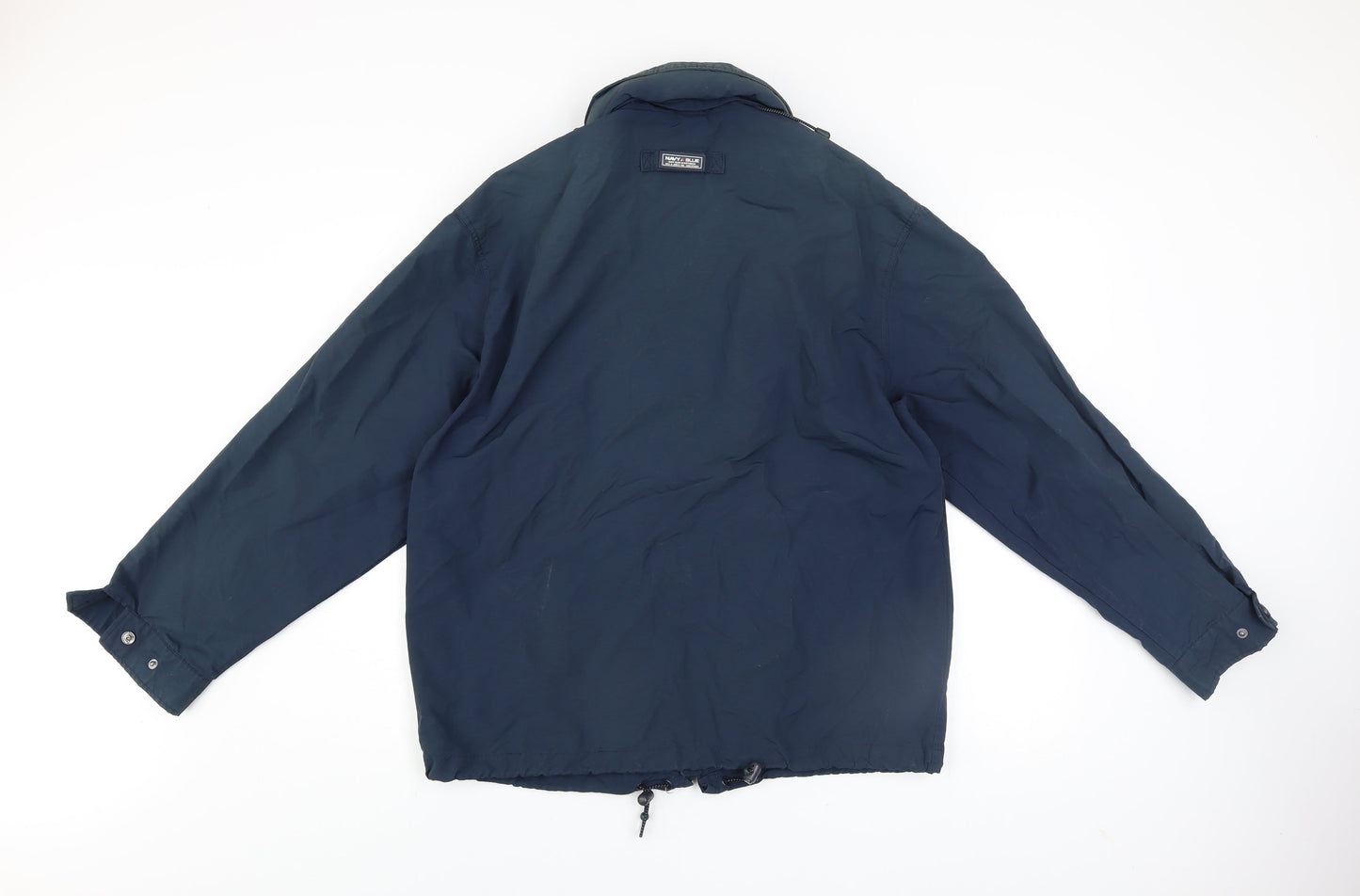 JEFF&CO Men Blue S Basic Jacket Full Zip Lined Cotton Nylon