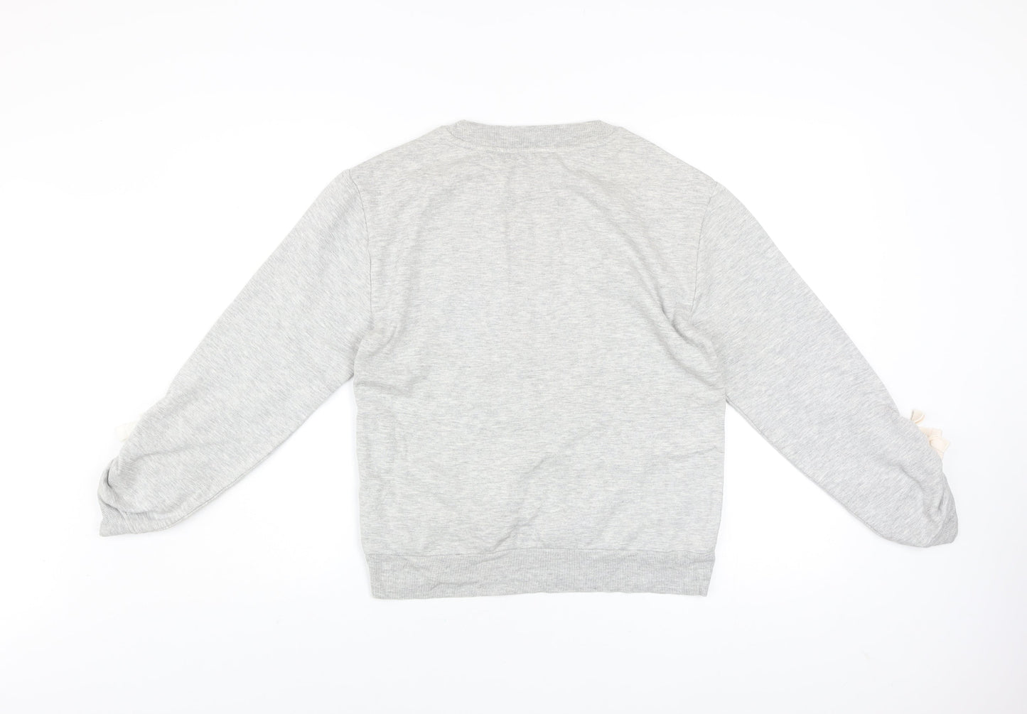 Marks and Spencer Women's Grey Marl Tie Sleeve Sweatshirt UK 8