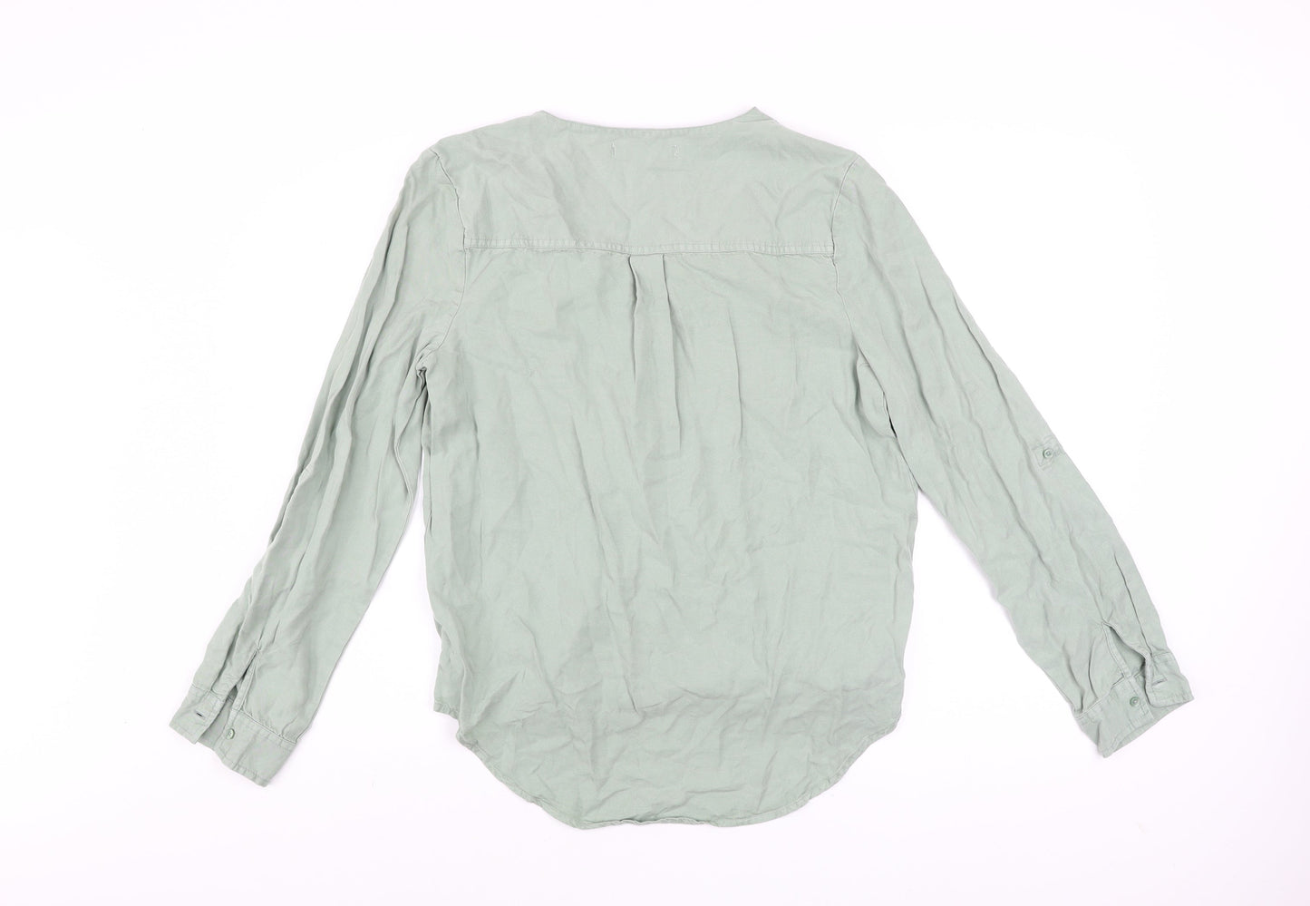 Next Women’s Green Wrap Lyocell Long Sleeve Blouse Size 12
