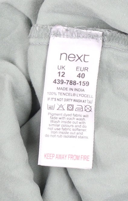 Next Women’s Green Wrap Lyocell Long Sleeve Blouse Size 12