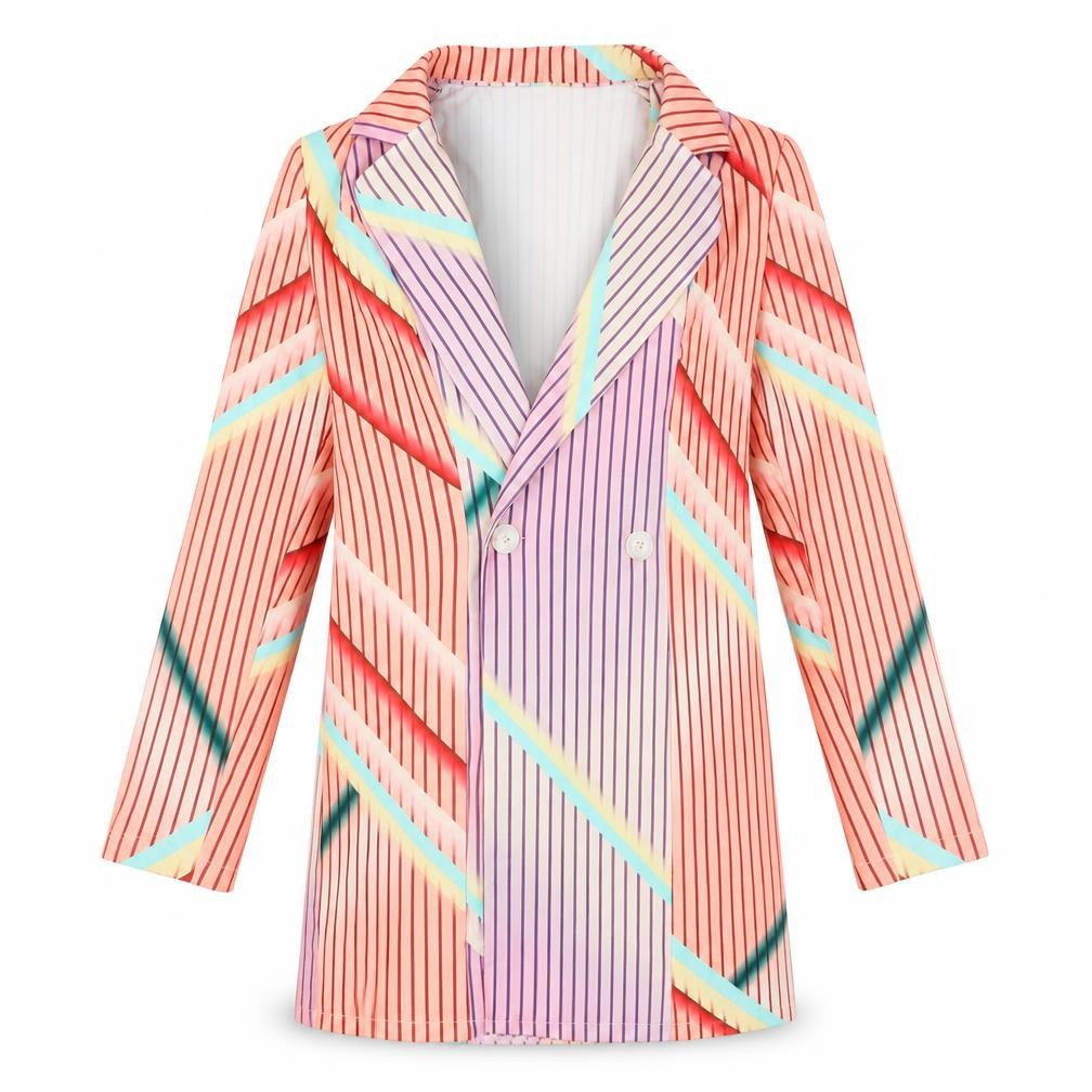 CBR Women's Multicoloured Striped Long Sleeve Blazer Size S