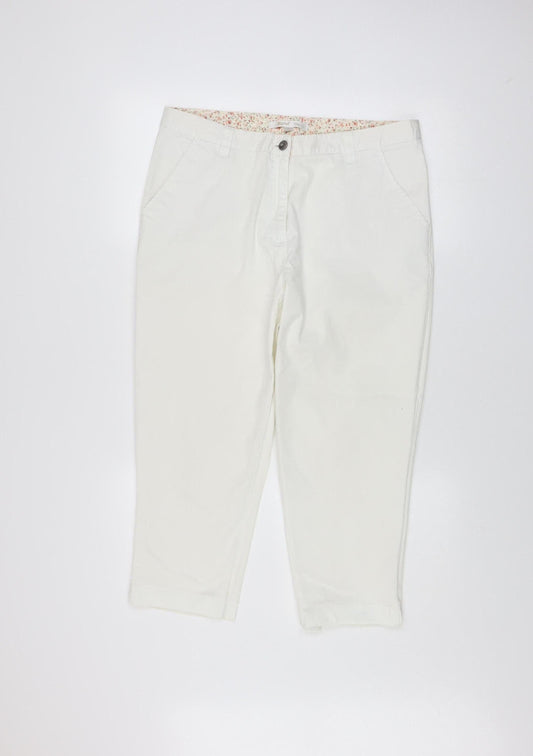 Kartel Women’s Ivory Chino Trousers L Cotton Twill Straight Leg