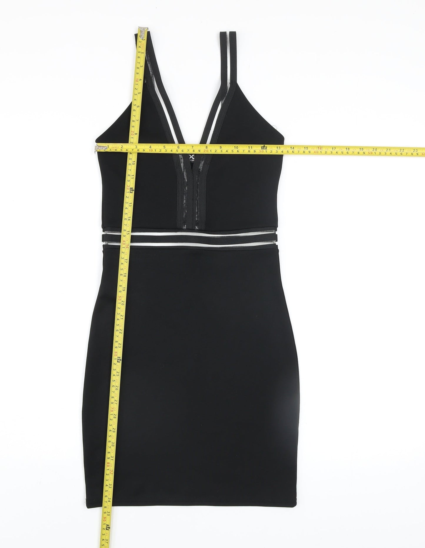 I-X London Women’s Black Size 8 Bodycon V-Neck Sleeveless Dress