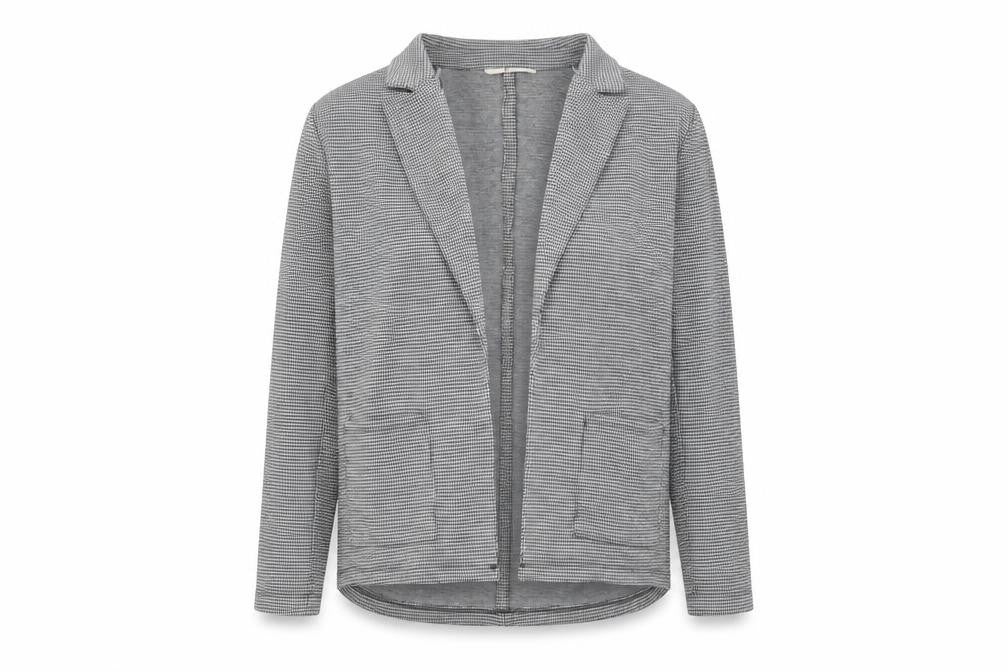Tu Women Grey Check Stretch Blazer Size 12 Classic Workwear Jacket
