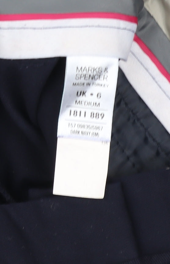 Marks and Spencer Women's Blue Size 6 Slim Fit Stretch Dress Pants