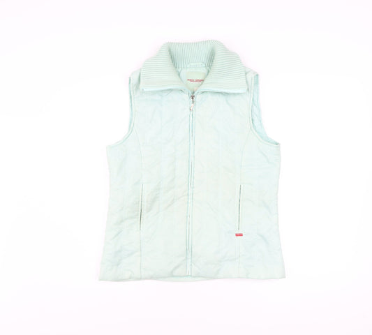 Paco Sport Women Green Quilted Sleeveless Waistcoat Size S