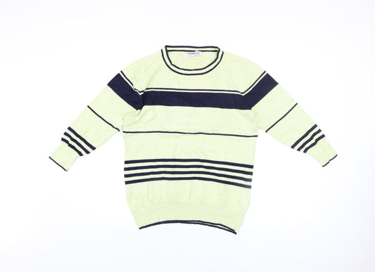Paramour Women’s Green Striped Crew Neck Knit Jumper Size M