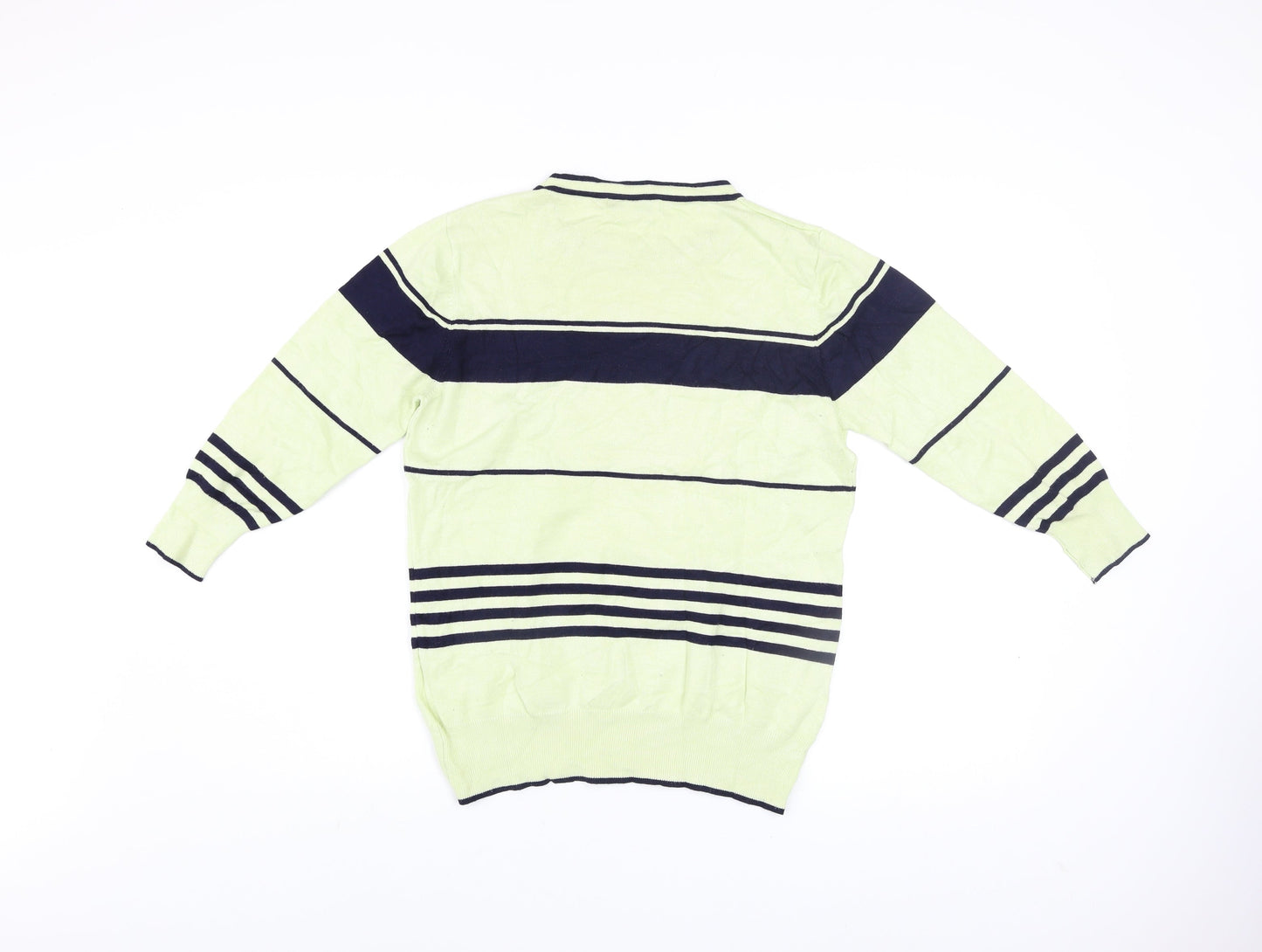 Paramour Women’s Green Striped Crew Neck Knit Jumper Size M