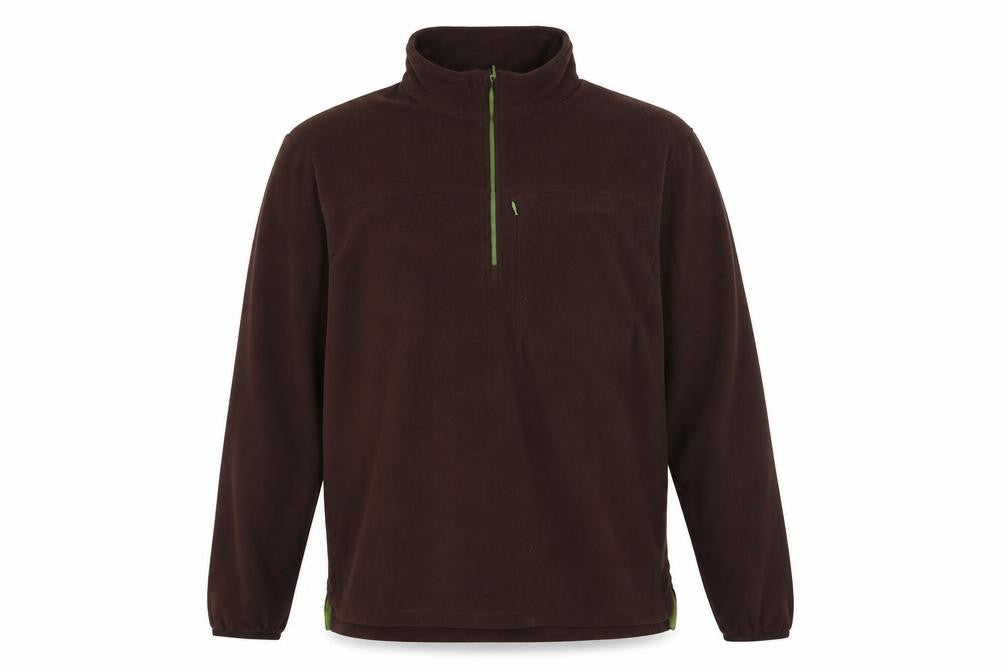 Decathlon Men’s Brown Fleece 1/4 Zip Pullover Sweatshirt Size L