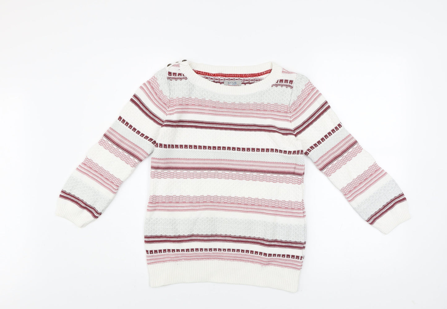 Mantaray Women’s Multicoloured Striped Cotton Jumper Size 10