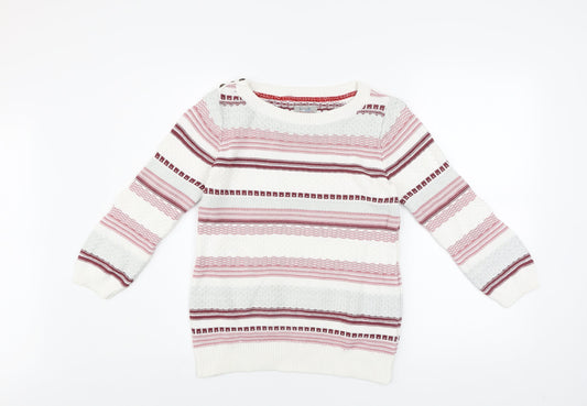 Mantaray Women’s Multicoloured Striped Cotton Jumper Size 10