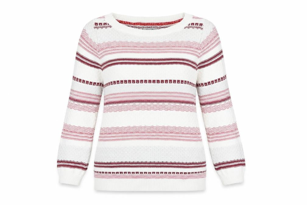 Mantaray Women’s Multicoloured Striped Cotton Jumper Size 10