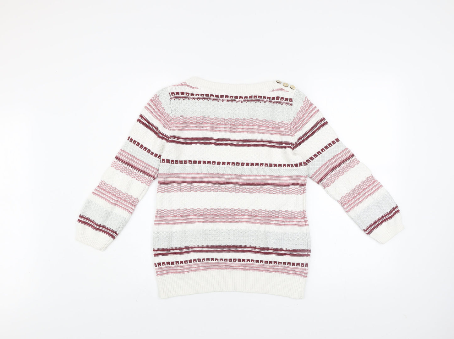 Mantaray Women’s Multicoloured Striped Cotton Jumper Size 10