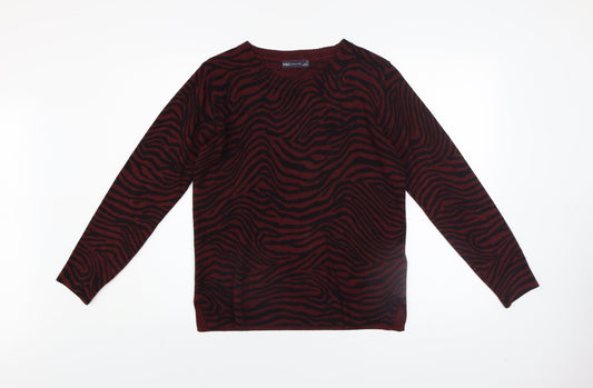Marks and Spencer Women's Brown Animal Print Long Sleeve Jumper Size 12