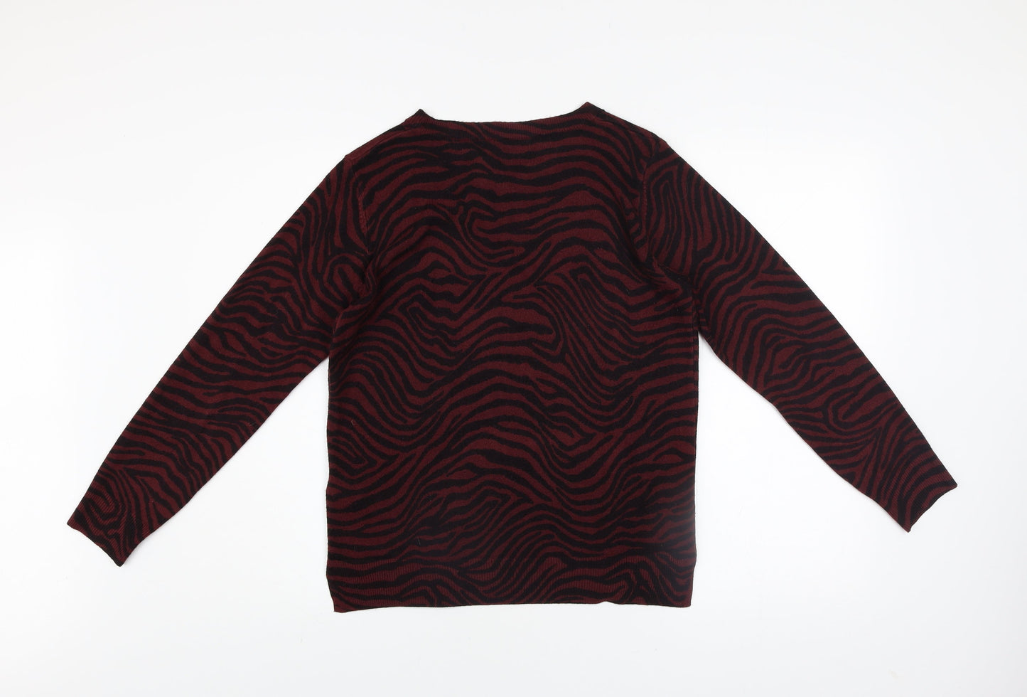 Marks and Spencer Women's Brown Animal Print Long Sleeve Jumper Size 12