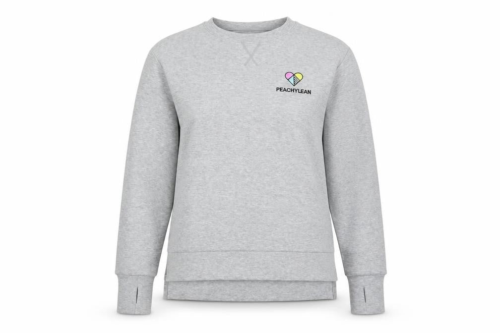 Peachylean Women Grey Pullover Sweatshirt Small Cotton Blend